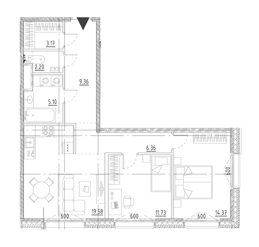 2-комнатная квартира 71.87 м², 6/9 эт., ЖК «LEGENDA Малоохтинский 68»